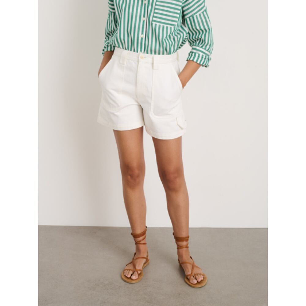 Brand New Alex Mill Phoebe Shorts in White Denim Women's Size 12